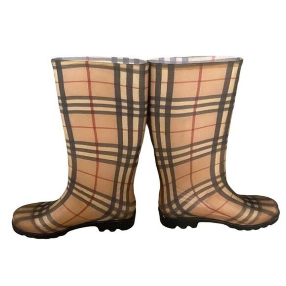 Burberry Nova Check Plaid Rubber Rain Boots y2k - Picture 5 of 9